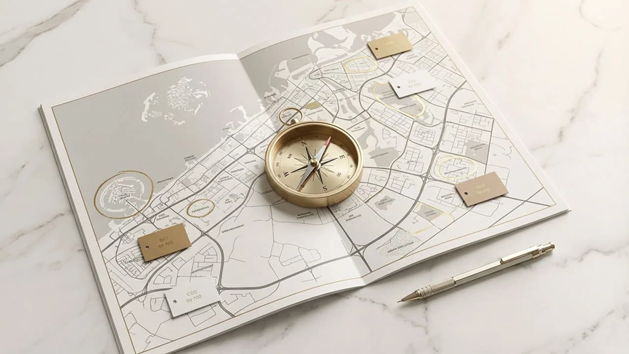 Aerial view of Dubai's best investment property areas and communities 2025